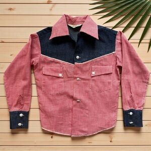 Vintage Don Carlos Jr. by Eatons of California Kids Shirt – Red Gingham – Size 4